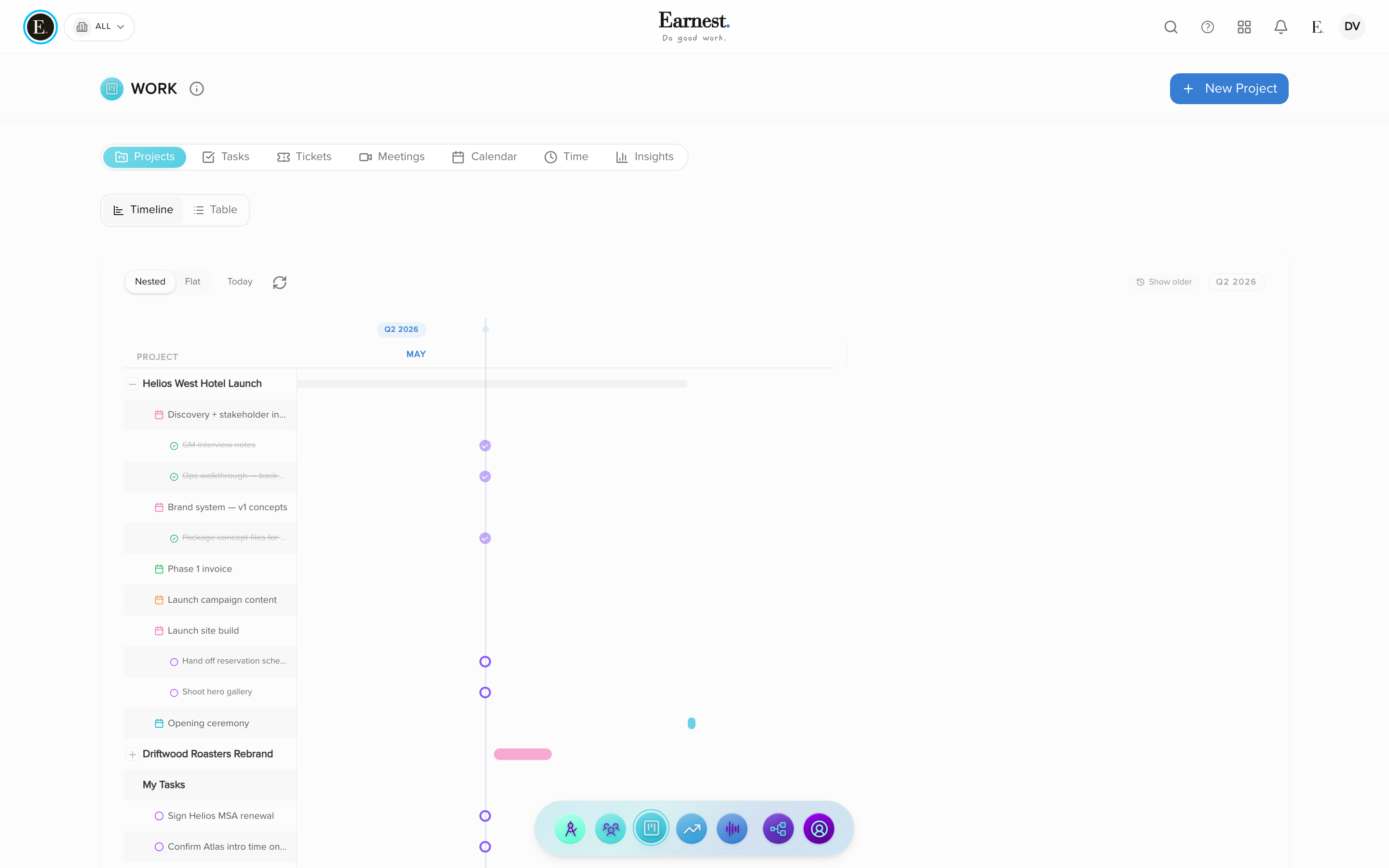 Earnest command center — the unified dashboard view