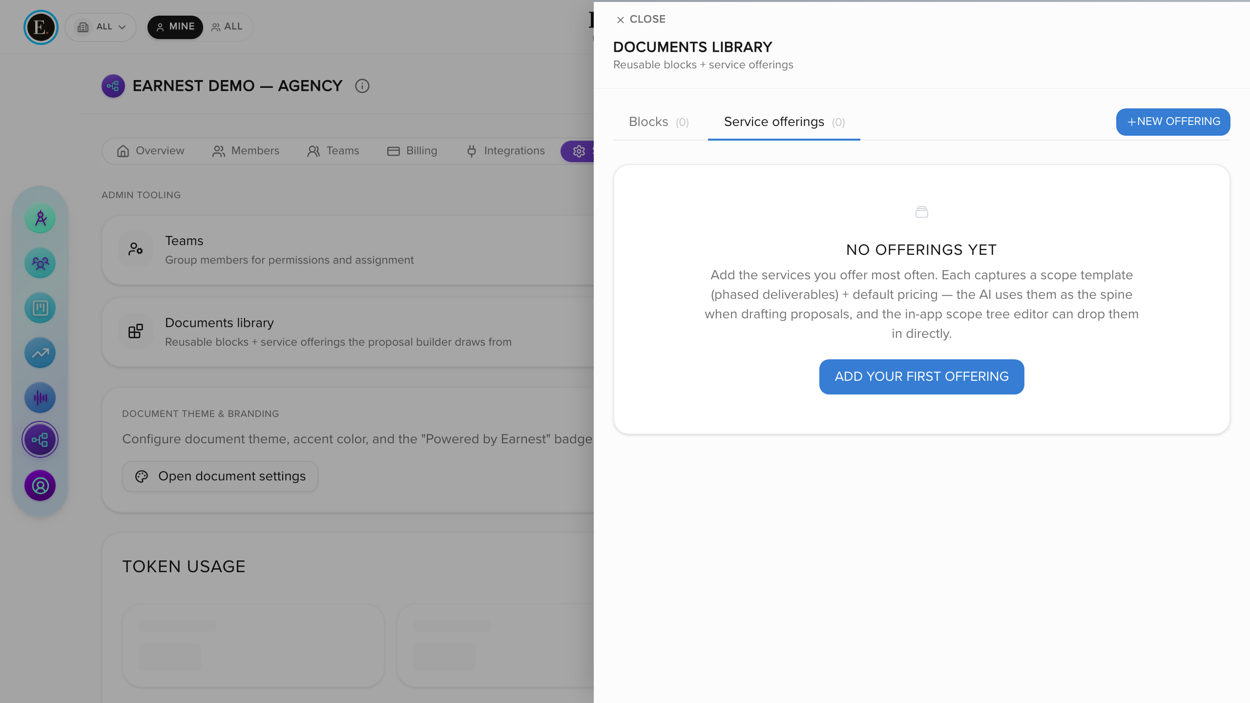 Reusable Document Blocks inside Earnest