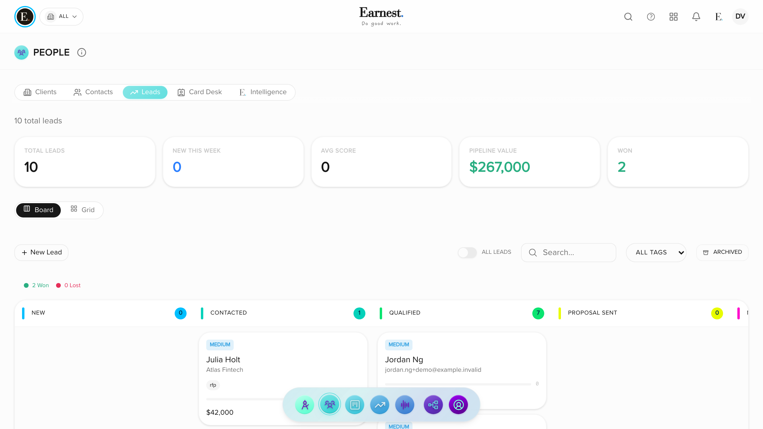CRM Intelligence inside Earnest