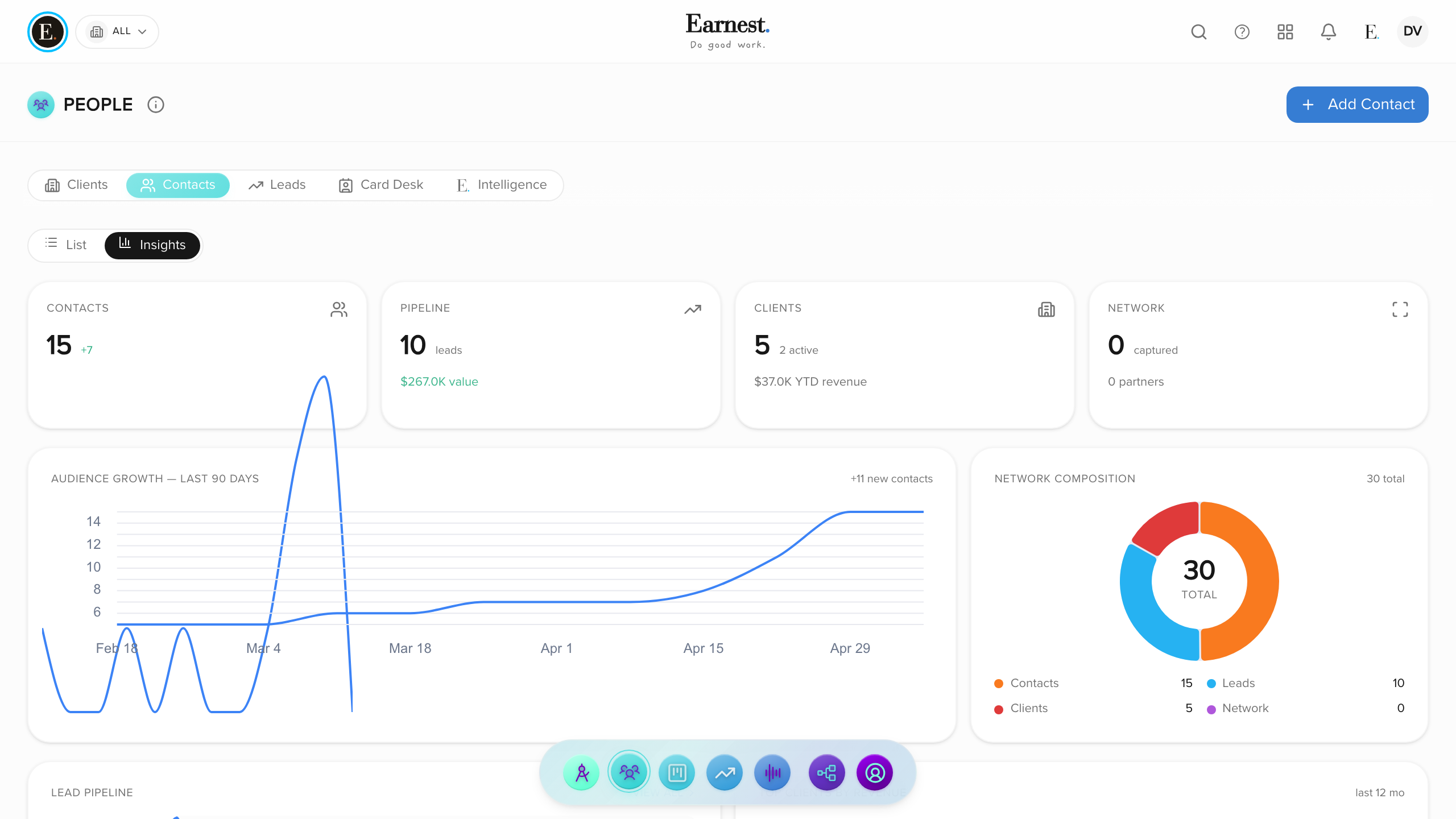 Health Snapshots inside Earnest