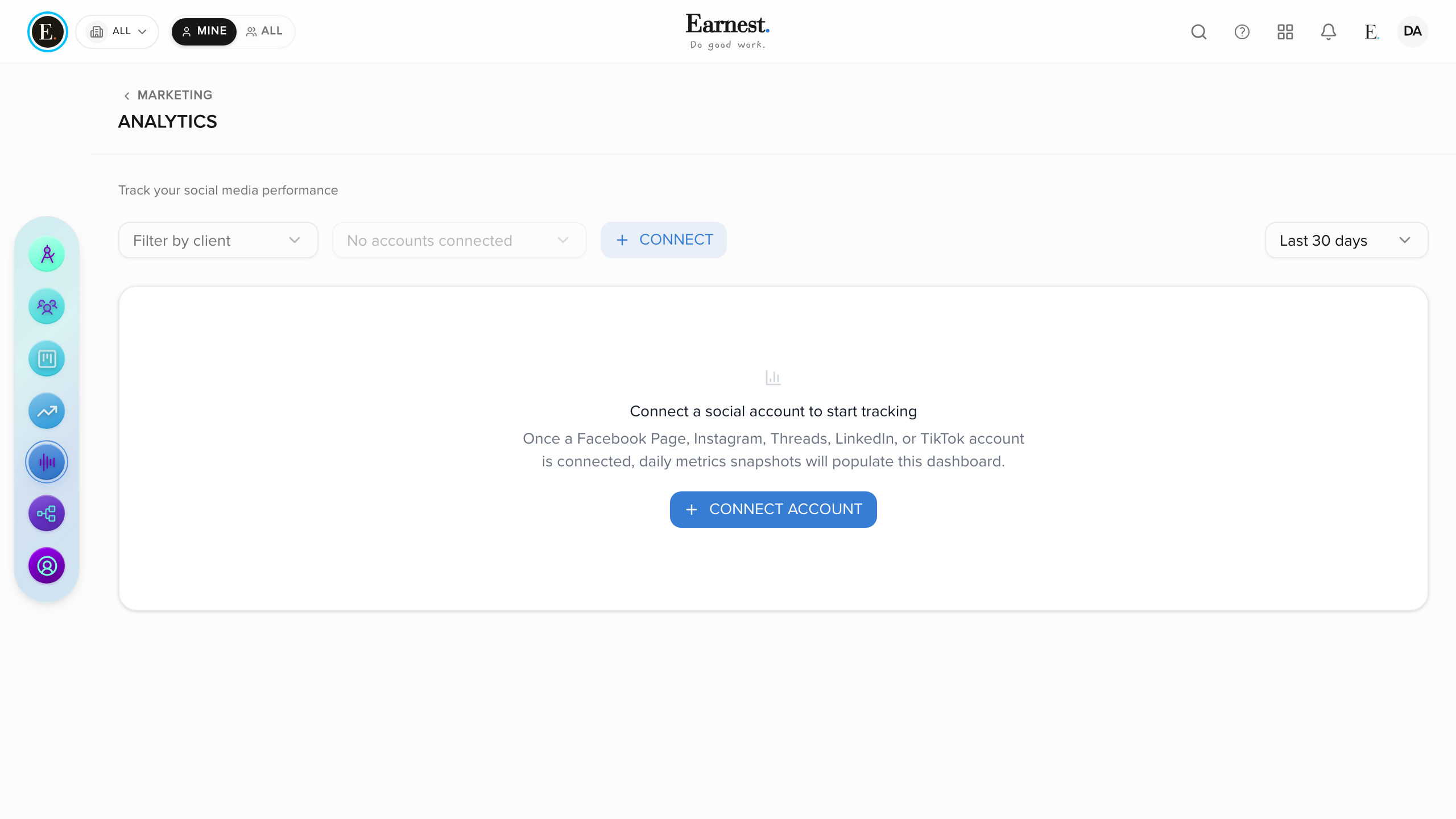 Social Analytics inside Earnest